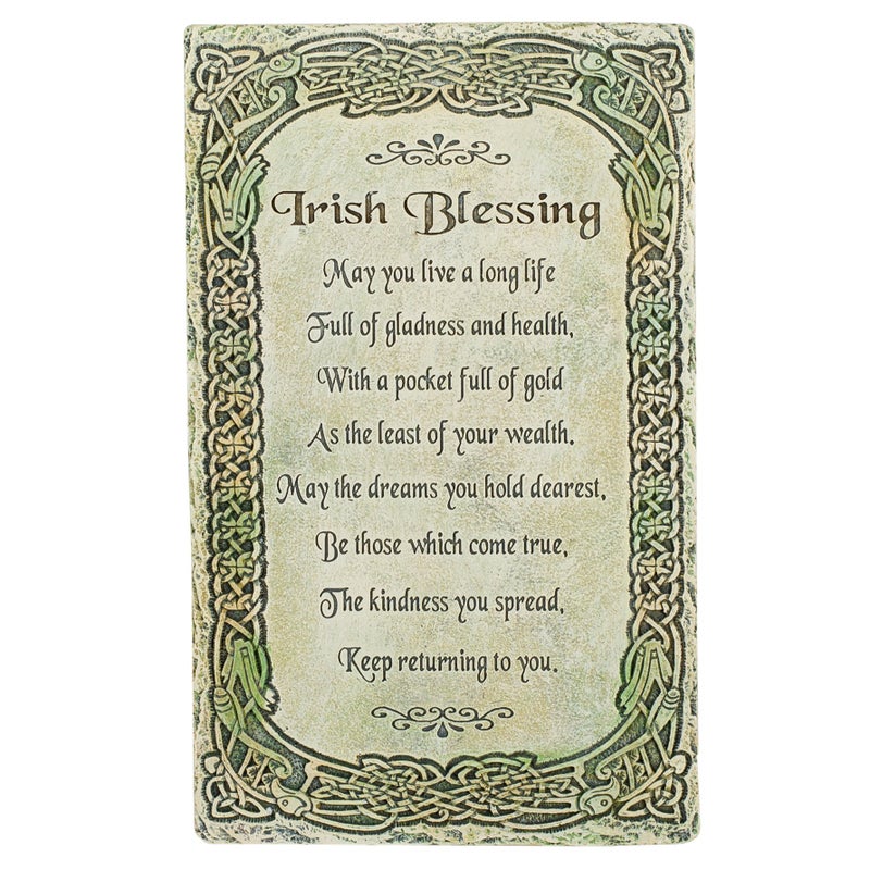Roman Joseph's Studio by Roman Inc., IRISH BLESSING WALL, Garden Collection, Religious Statue, Holy Family, Memorial, Angel, Patron Saint, Garden DÃ©cor (8x5x1) - Image 1